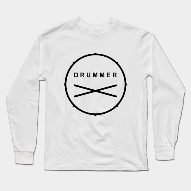 Drummer Logo Long Sleeve T-Shirt by Drop23